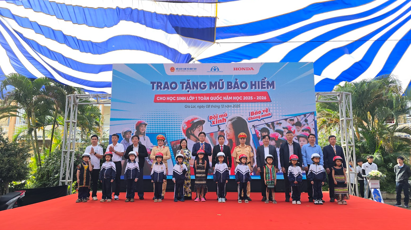 Honda Việt Nam phát động Chương trình Trao tặng mũ bảo hiểm cho học sinh lớp Một khu vực Tây Nguyên năm học 2025 – 2026 “Đội mũ xinh bảo vệ chúng mình”