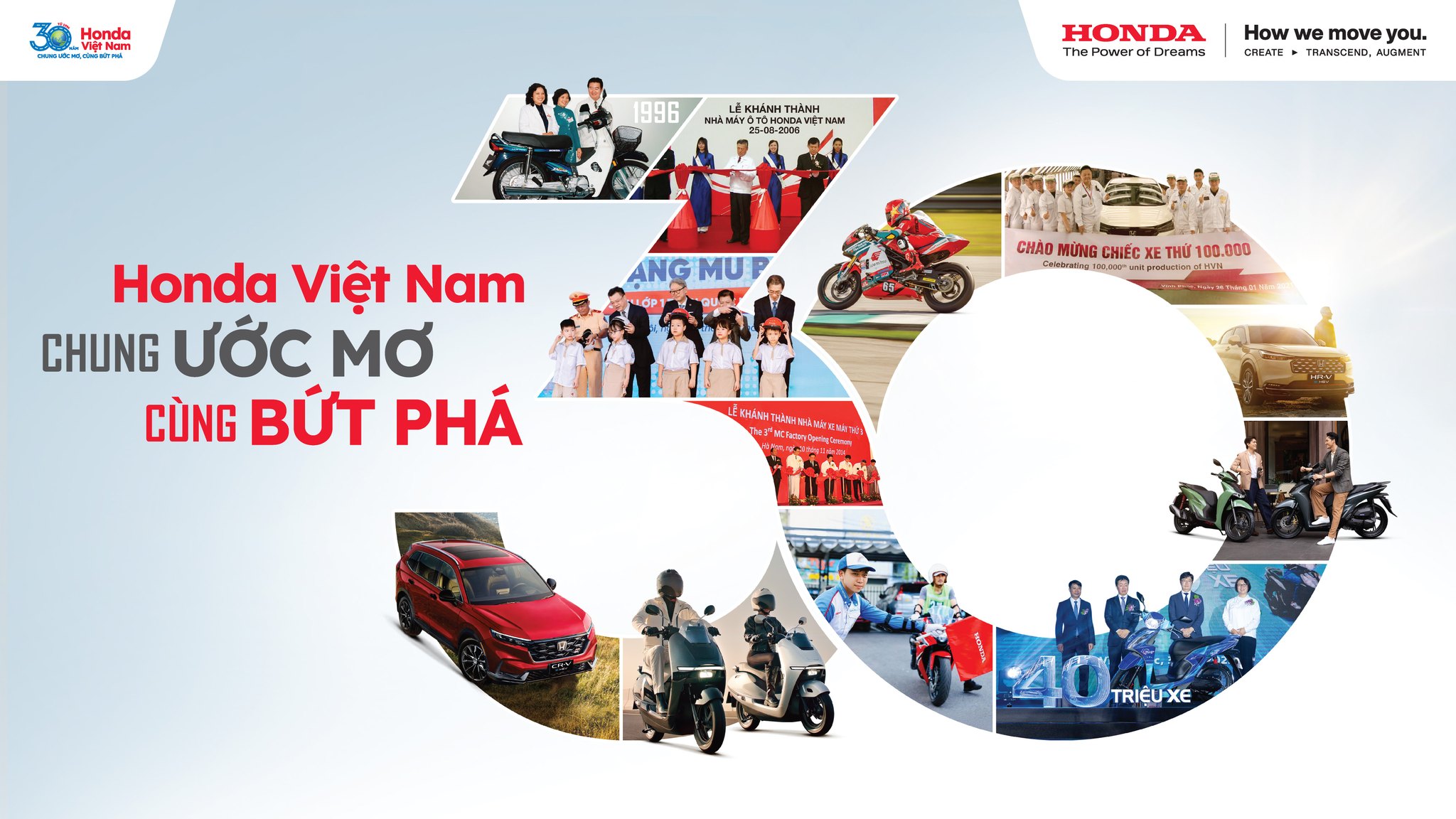 Honda Việt Nam kỷ niệm 30 năm thành lập: Tri ân chặng đường đã qua, tiếp tục đóng góp và cam kết vì tương lai di chuyển bền vững